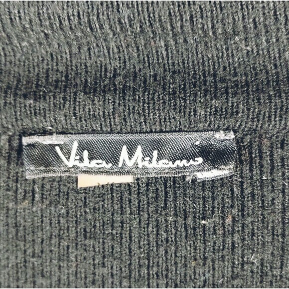 Vila Milano Sweater Woman's L Long Sleeve Bling Mock Zip Turtleneck Black Knit - Picture 8 of 10